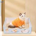 Cat Litter Tray Kitty Waterproof Travel Toilet Thick Blue39x29x12cm. 