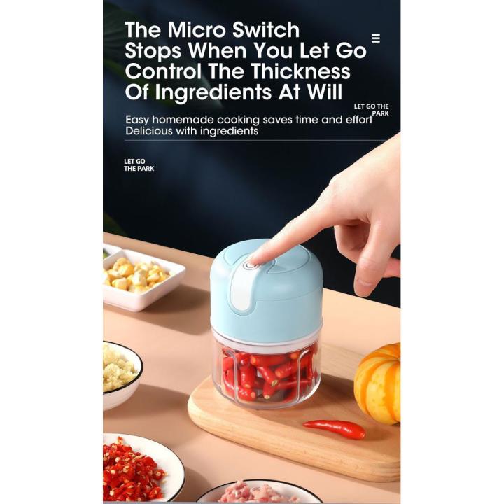 Mini Electric Garlic Masher Chopper Cutter Ginger Masher Machine for Kitchen Food Crusher Chili Vegetable USB Charging