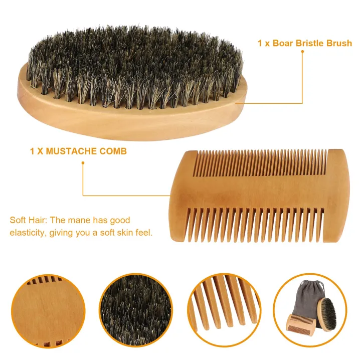 Beard%20Brush%20Mustache%20Comb%20Kit%20Boar%20Bristle%20Beard%20Brush%20Wooden%20Grooming%20Comb%20Facial%20Hair%20Care%20Gift%20Set%20For%20Men's%20Beard%20Styling%20-%20Image%202