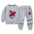 Spider Man clothing children's pure cotton hoodie set boys' autumn handsome long sleeved top and pants two piece set.