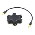 1 to 5 Stereo Audio Headphone Headset Earphones Splitter Adapter Converter 3.5mm - Black. 
