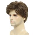 BCHR Mens Wigs Short Brown Wig Men Natural Fluffy Cosplay Costume Synthetic Mens Wig for Male Guy. 