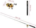 Telebrands As Seen on Tv MINI POCKET PEN FISHING ROD POLE WITH GOLDEN BAITCASTING REEL SET. 