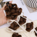 1/2Pcs Double Ponytail Wig Braid with Ribbon Women's Silk Bubble Braid Fried Dough Twists Braid Long Hair Braid. 