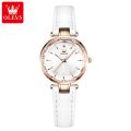 （New）OLEV Luxury Diamond-tudded Quartz Watch For Women Elegant Temperament Leather trap Waterproof Writwatch - 6645. 