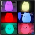Mini Popular Cat Baby Night Lamp 7-color Pat Touch Color-changing Eye Protection Bedroom Bedside Night Light Gift Children. 