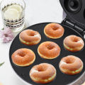 Mini Donut Maker Machine Non-stick Surface for Kids Breakfast Snack Desserts Makes 7 Doughnuts White Color Home Appliances. 