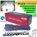 LED Flashlight Rechargeable, Zoom Super Bright Torch high Lumen Flashlight with Digital Power Display for Camping, Outdoor.