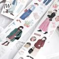 JIANWU 40mm*300cm Today’s Outfit Series Literary Character Material Decor Washi Tape Creative DIY Journal Collage Stationery.