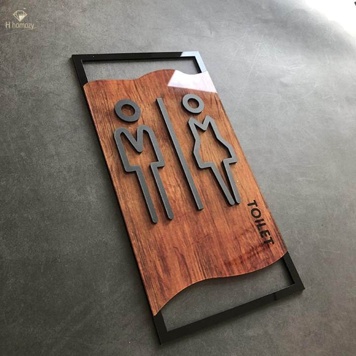 Restroom Sign 3D Reminder Indicator Acrylic Male and Female Door Accessories Toilet Sign Toilet Symbol for Store Shop Restaurant Parking Bar