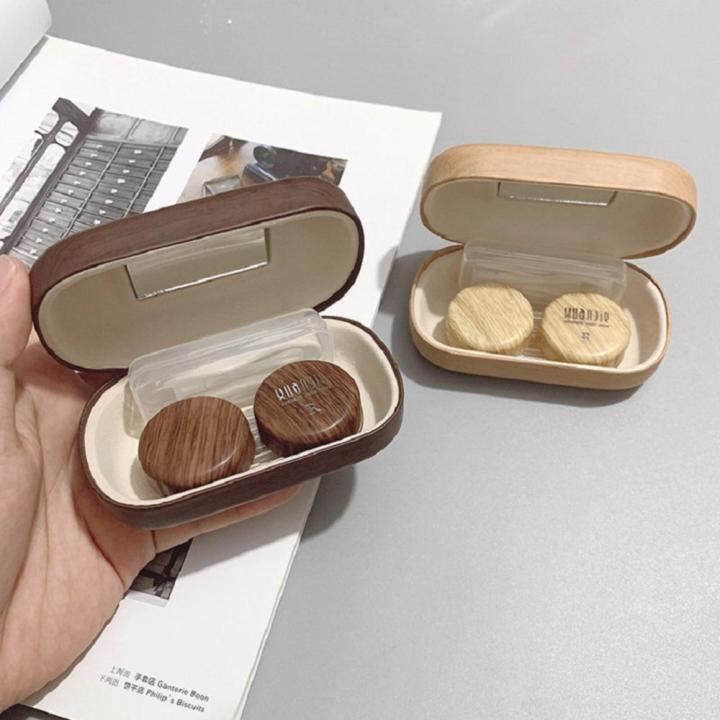 contact%20case%20for%20travel%20portable%20contact%20case%20with%20mirror%20rectangle,%20lovely%20and%20colorful,%20especially%20elegant%204-piece%20set%20Wood%20grain%20contact%20lens%20case%20compact%20eye%20-%20Image%203