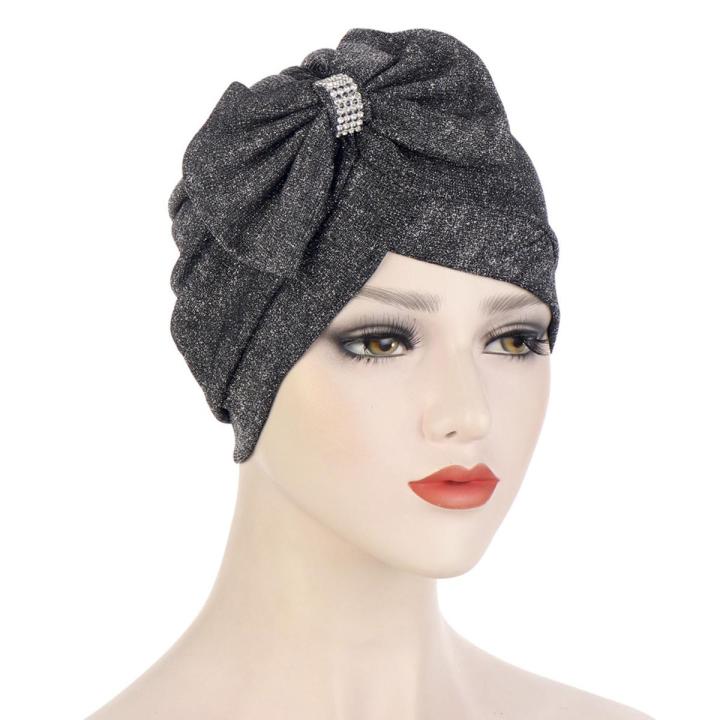 Turban Multi-color All-match Women Bow Knot Design Turban Cap for Beach