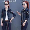 2024 New Short Denim Jackets Women Coat Wash Long Sleeve Vintage Casual Jean Jacket Bomber Denim Coat 3Xl 5Xl P326.