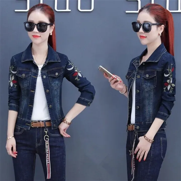 2024%20New%20Short%20Denim%20Jackets%20Women%20Coat%20Wash%20Long%20Sleeve%20Vintage%20Casual%20Jean%20Jacket%20Bomber%20Denim%20Coat%203Xl%205Xl%20P326%20-%20Image%204