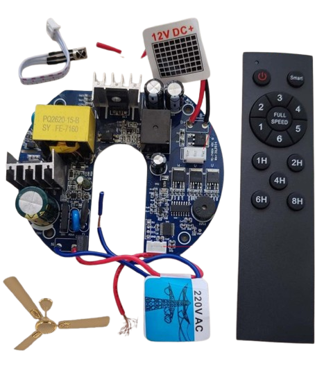 Smart 60W BLDC Ceiling Fan Controller Kit (AC/DC) with Remote Control ...