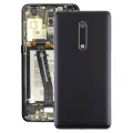 Battery Back Cover with Power & Volume Button Flex Cable & Camera Lens Cover for Nokia 5 TA-1024 TA-1027 TA-1044 TA-1053(Black). 