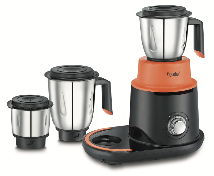 Prestige Stack-O-Mix 750 W Mixer Grinder, 3 Jars (1500 ml, 1000 ml, 400 ml) (Orange, Black)