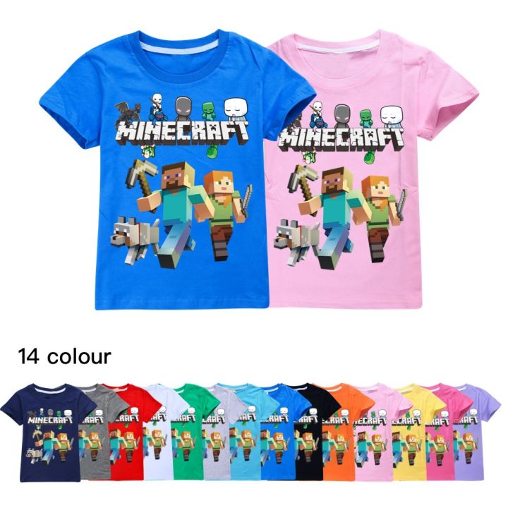 Minecraft Boys and Girls Short Sleeve T T-shirt 844 Cartoon Animation Children's Clothing
