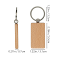 20 PCS Rectangle Blank Wooden Key Chain Wood Blanks (Width:1.22 Inch) for Keychains. 