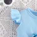 GC Toddler Girls Clothes Outfit Cotton Pit Strip Flutter Sleeve Top Butterfly Print Pants 2 Piece Outfits.