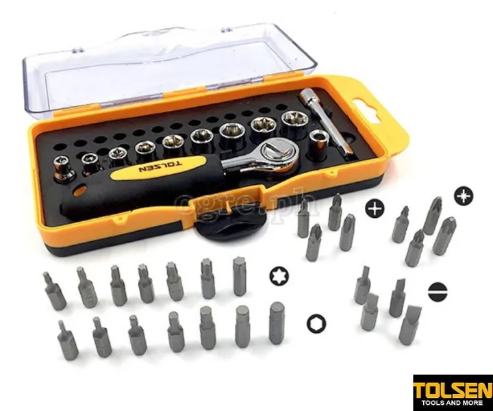 TOLSEN%2020035%2038Pcs%20Bit%20&%20Ratchet%20Socket%20Set%20(%201/4%5C"%20Drive%20)%20TPR%20Handle%20-%20Image%202