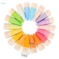 18x Rainbow Peg Dolls for Toddlers Match Counting Color Classification Training Logical Thinking Montessori Toy Wood Stacking Toys for Kids , Pointed Head 7x2.5cm. 