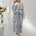 Thicken Warm Flannel Robe Winter Long Sleeve Plush Bathrobe Hooded Women Fleece Nightgown Lounge Sleepwear Bathing Homewear. 