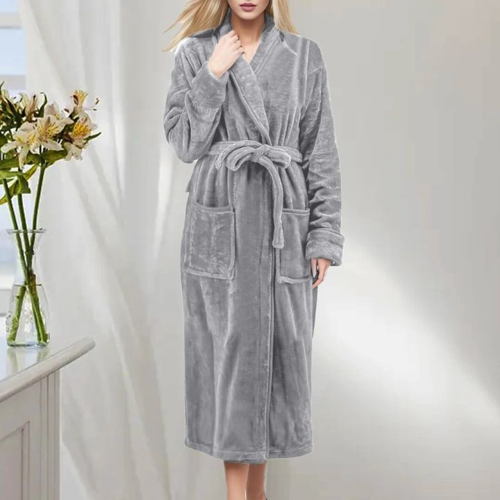 Thicken%20Warm%20Flannel%20Robe%20Winter%20Long%20Sleeve%20Plush%20Bathrobe%20Hooded%20Women%20Fleece%20Nightgown%20Lounge%20Sleepwear%20Bathing%20Homewear%20-%20Image%203