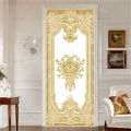 Retro European Style Door Stickers Modern Home Decoration Mural 3D Entrance Closet Waterproof Self-adhesive Paper.