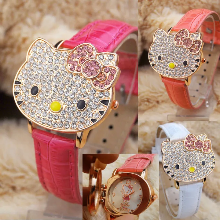 HELLOKITTY%20Kids'%20Watch%20GIRL'S%20Girls%20Girl'S%20Watch%20KT%20Gato%20Negro%20Cute%20Man-made%20Diamond%20Flip%20Belt%20Electronic%20Watch%20-%20Image%206