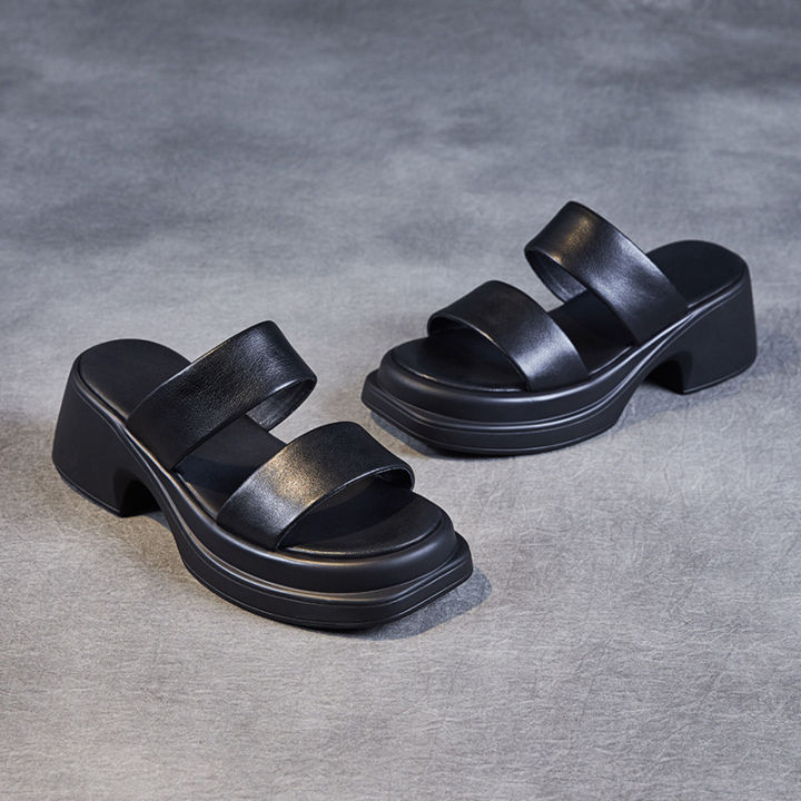 Heels,%20Thick%20Soles,%20Tall%20Sandals%20Summer%20Outwear,%20Heels%202023%20New%20Fashion%20and%20High%20Sense%20Open%20Toe%20Genuine%20Leather%20Slippers%20for%20Women%20-%20Image%204