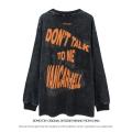 Bomoton National Fashion American High Street Long SleeveTT-shirt Men'sinsEuropean and American Fashion Niche Washed Heavy Loose Sweater. 