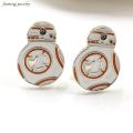 【TianYu Mall】Top Grade Shirt Cuff Links Movie Star Wars Cuff Button Force Awakens BB8 BB-8 Droid Action Figure Cufflinks.