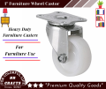 Universal Swivel Casters 1" 4PC-Furniture Wheel Castor White PP- Nylon Dual Roller Wheel For Platform Trolley Chair Fixed Swivel. 