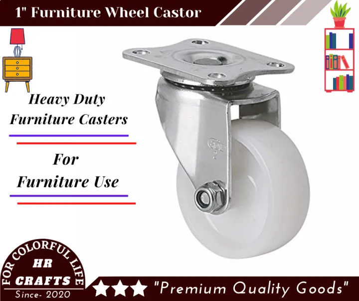 Universal%20Swivel%20Casters%201"%204PC-Furniture%20Wheel%20Castor%20White%20PP-%20Nylon%20Dual%20Roller%20Wheel%20For%20Platform%20Trolley%20Chair%20Fixed%20Swivel%20-%20Image%204