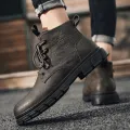 Dr. Martens Boots Summer High-Top Men's Shoes2023New British Style Frock in Black Motorcycle Mid-Top Men's Fashion Shoes. 