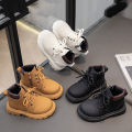 Children's booties 2024 new fashion british style girls little yellow boots small children's soft soles anti-slip boys martin boots. 
