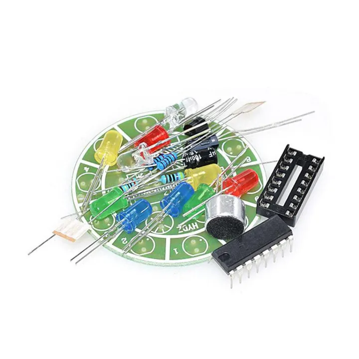 Rotating Led Kit CD4017 colorful voice control rotating LED light kit electronic ...