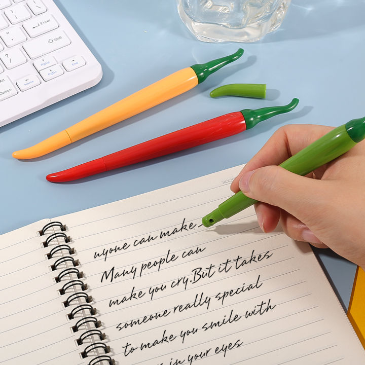 1/3/5pcs Random Creative Chili Neutral Pen Cute Cartoon Learning Stationery Design Office Supplies