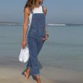 2018 Women's Fashion Denim  Bib Pants  Sexy Long Rompers Bib Pants  Jumpsuits. 