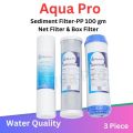 Aqua Pro Water Filter Accessories Sediment Filter Pp (1 Micron)-1 Pcs, Cto Net Carbon-1 Pcs And 10" Udf Box Carbox-1 Pcs (3 Pcs Package).