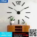 Zymak WP-55PB Glossy Acrylic 3D Sticker Type Wall Clock Large Size DIY Wall Clock.