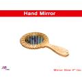 Wooden Hand Mirror 4" - Makeup Mirror.