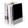 1 Piece File Holder 3 Sections Vertical Desktop Organizer Transparent Acrylic for Documents Letter Book. 