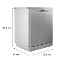 MIDEA 13 Place Setting Freestanding Dishwasher (WQP12-5201F, Silver,7 wash program, Child Lock, Extra Dry & Intensive 70 degree wash, A++ Energy Efficient. 