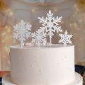20pcs Plastic Snowflake Cake Topper Girl Princess Birthday Cupcake Topper Christmas Baby Shower Wedding Party Glitter Cake Decor. 