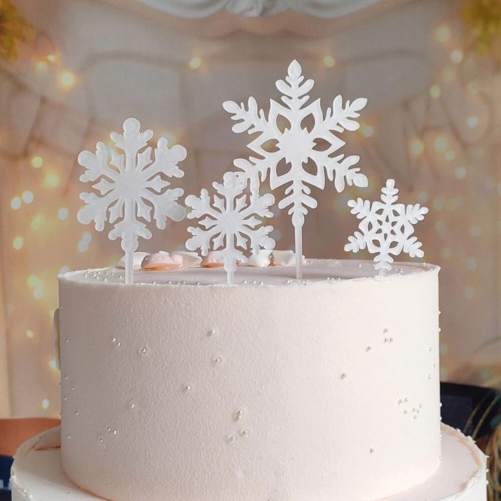 20pcs%20Plastic%20Snowflake%20Cake%20Topper%20Girl%20Princess%20Birthday%20Cupcake%20Topper%20Christmas%20Baby%20Shower%20Wedding%20Party%20Glitter%20Cake%20Decor%20-%20Image%203