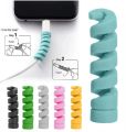 4pcs Spiral Data Cable Protective Cover Suction Cup Is Suitable for The Charging Cable 0.03 mm / 4pcs Charger Cord Saver Cable Protector. 