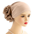 【Flash sale】 Satin Flower Headwear Hijab Caps Indian Hats Turban Hat Women Headscarf WEIRUI. 