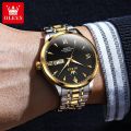 OLEVS  automatic mechanical   movementLuxurious stainless steel strap watch for men waterproof luminous calendar. 